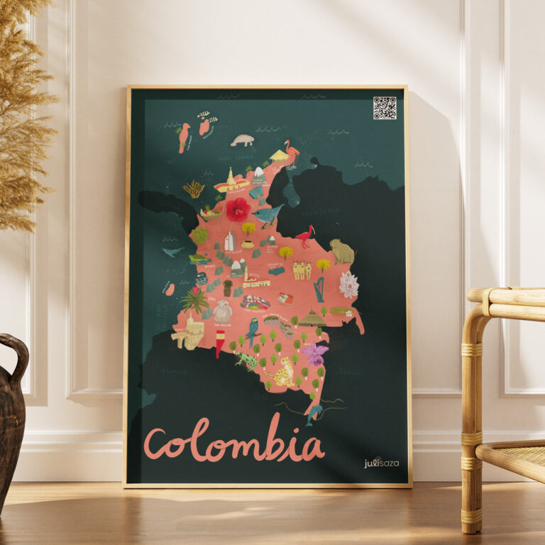 Illustrated Map of Colombia