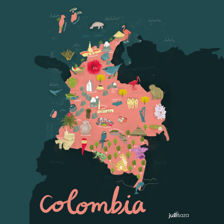 Illustrated Map of Colombia