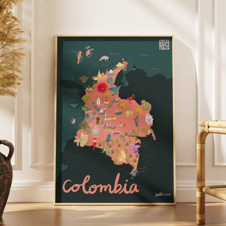 Illustrated Map of Colombia